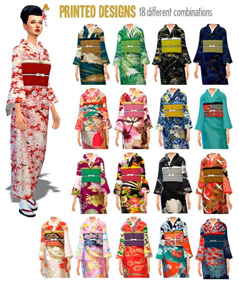 Yew No Sin Mi Kimono Part V Yellow Jealoucy Sims 4 Mm Cc Sims 4