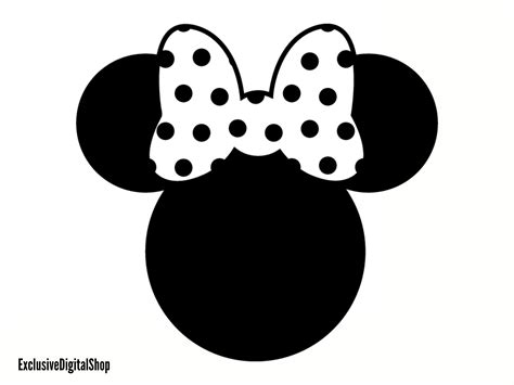 Minnie Mouse Head Svg Mouse Svg Cut File Digital Download Etsy