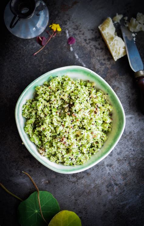 Curly kale, collard greens, swiss chard or a combination may be used in place of the tuscan kale. Broccoli couscous with Parmesan cheese and fresh basil
