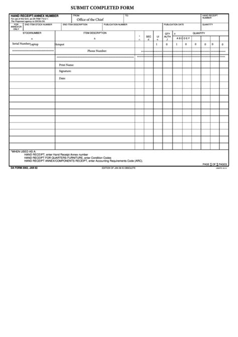 Blank Fillable Da Form 2062 Printable Forms Free Online