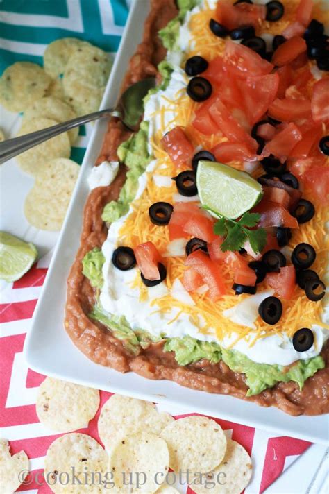 Seven Layer Bean Dip Cooking Up Cottage