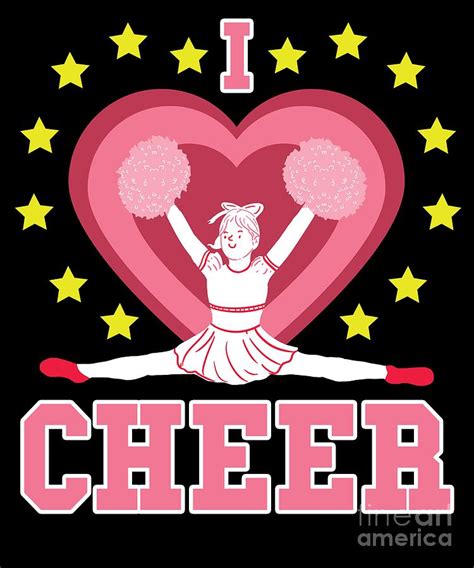 Funny Cheerleader Quote Cheerleading I Love Cheer Digital Art By