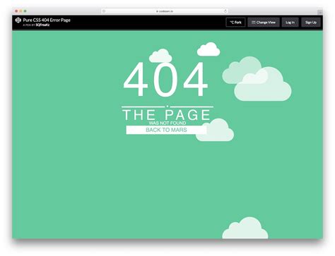 Pure Css Free Error Page Template