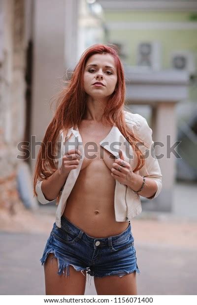 Hot Sexy Redhair Woman City Half Stock Photo 1156071400 Shutterstock