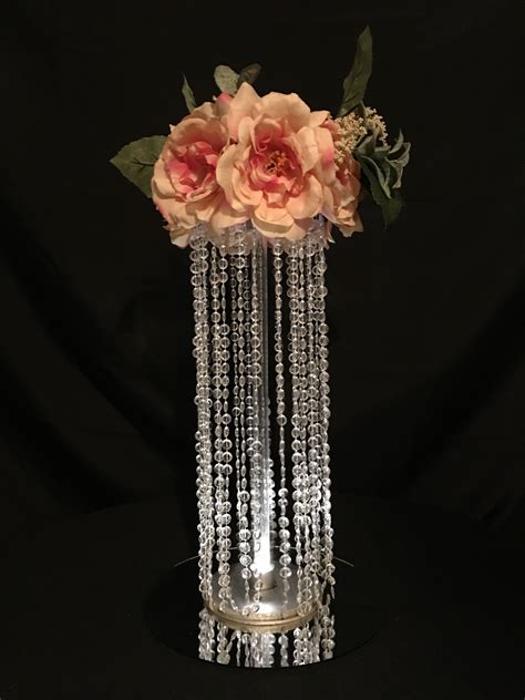 21 Inch Tall Crystal Centerpiece For Rental Crystal Centerpieces