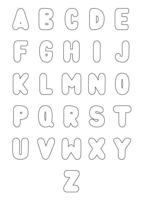 Free Printable Bubble Letters Large Alphabet Set Bubble Letters