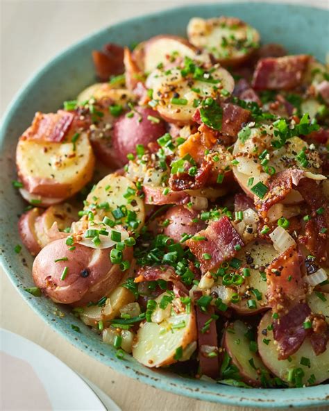 this classic german potato salad has an unforgettable hot bacon dressing recipe easy salad
