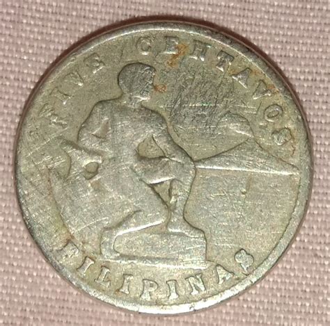 5 Centavos 1945 Us Territory Commonwealth 1935 1946