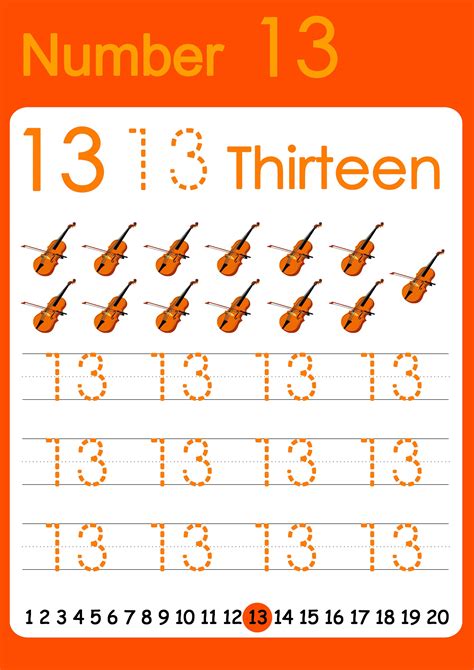 Trace 13 Worksheet For Preschool Trace And Write Number 1 15