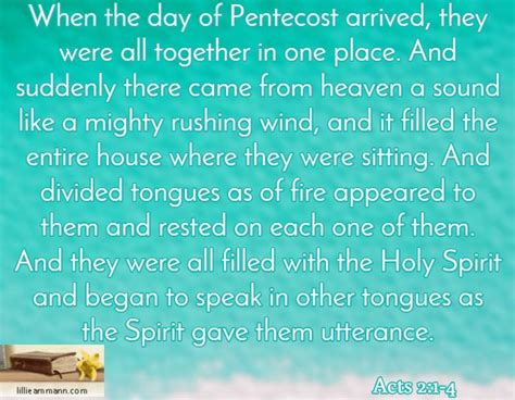 When The Day Of Pentecost Arrived They Were All Together In One Place