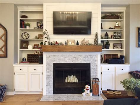 Contemporary Fireplace Rustic Contemporary Wood Mantle White
