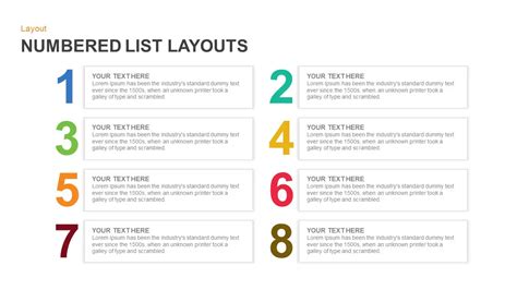 Numbered List Layout Template For Powerpoint And Keynote