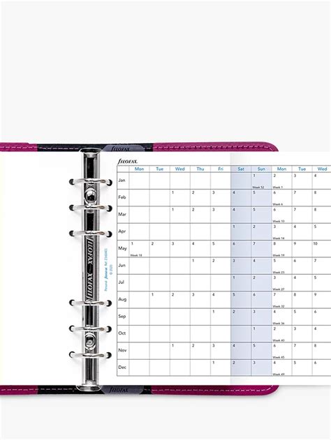 Filofax Personal Horizontal Year Planner 2023