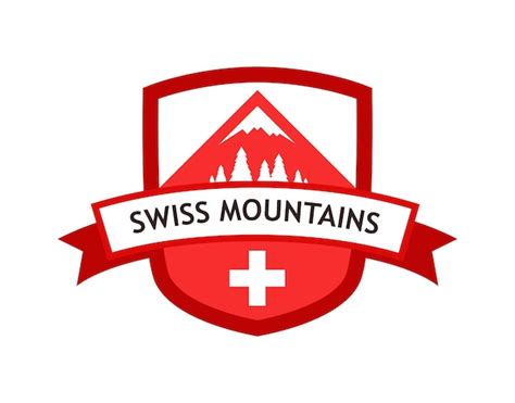 Premium Vector Vector Red Logo Of Swiss Mountains