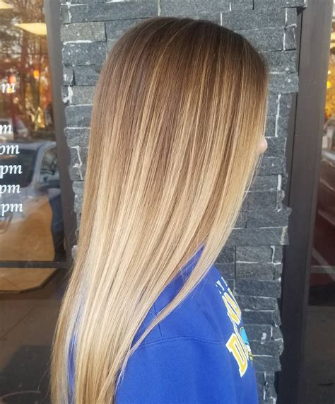 Straight Long Bronde Hair With Caramel And Beige Blonde Balayage My Xxx Hot Girl