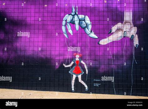 Kansas City, Missouri, USA -- colorful mural in the Crossroads Arts