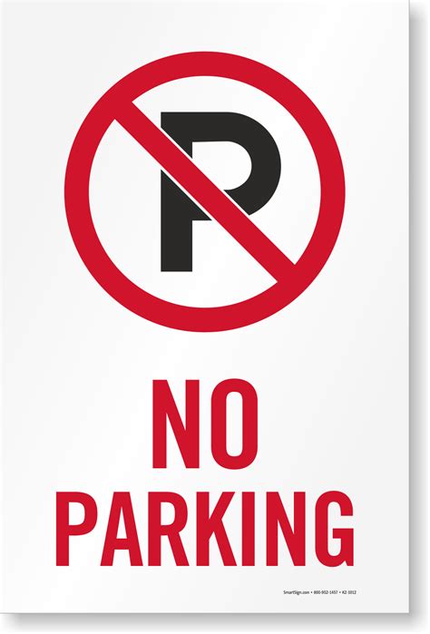 No Parking Sidewalk Sign Insert Sku K2 1012