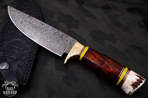 Bmk 175 Red Diamond Knife Damascus Fixed Blade Hunting Knife Usa