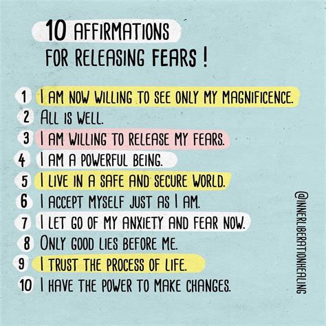 Here Are 10 Of My Favorite Affirmations For Releasing Fears 💖 Give Them