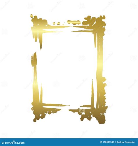 Vector Set Of Dry Brush Frames Hand Drawn Artistic Frames Golden
