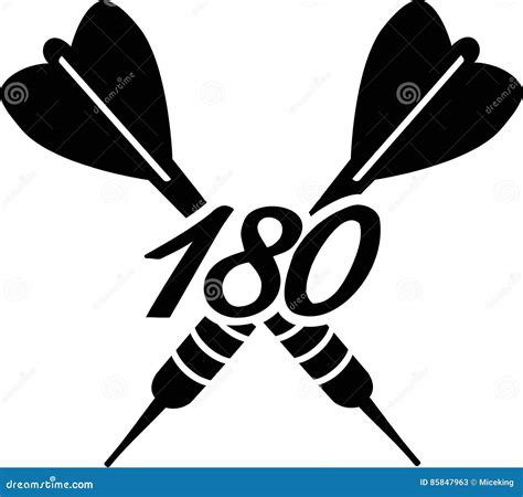 Darts 180 Points Stock Vector Illustration Of Game Arrows 85847963