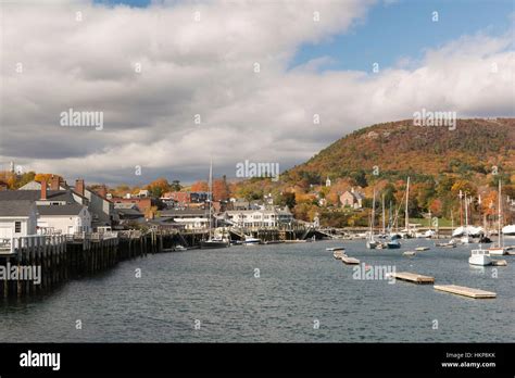 A View Of Camden Harbor Maine With Mount Battie In The Backgound