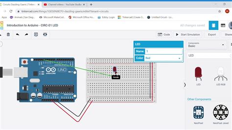 Intro To Arduino On Tinkercad Basic Setup And Circ 01 Youtube