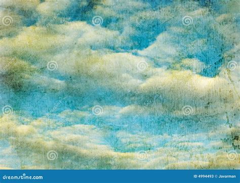 Retro Image Of Cloudy Sky Stock Illustration Illustration Of Aged