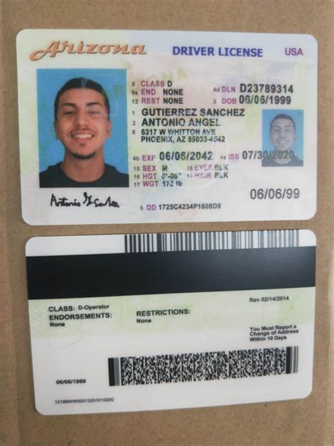 Arizona Driver License Psd Template Driving License Template