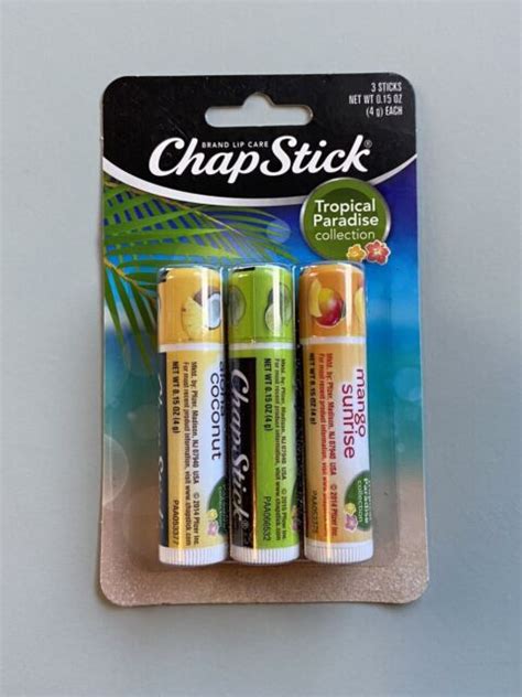 ChapStick Tropical Paradise Collection Lip Care Size 15 Ounce 3 Sticks