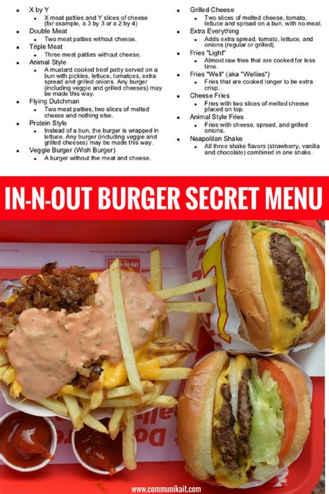 In N Out Burger Secret Menu An Insiders Peek At Two Secret Menu