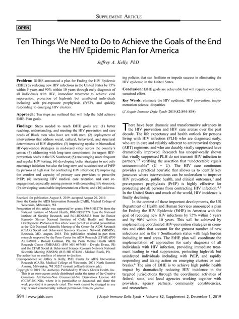 Pdf Ten Things We Need To Do To Achieve The Goals Of The End The Hiv