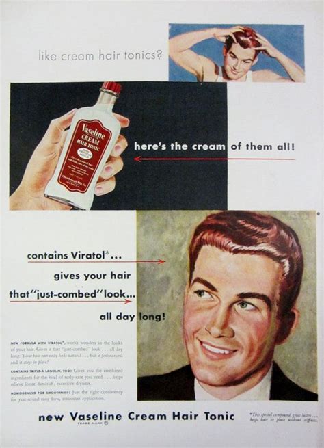 Vaseline Cream Hair Tonic Vintage Advertisement Bathroom Etsy Hair Tonic Hair Cream