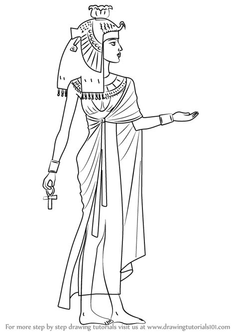 learn how to draw cleopatra famous people step by step drawing tutorials egyptian drawings