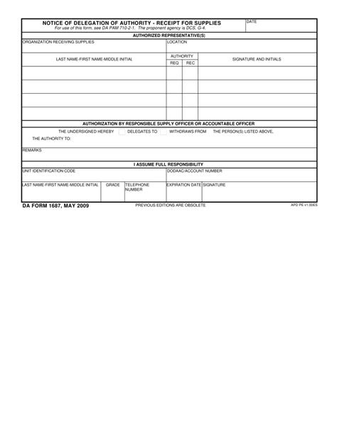 Da Form 1687 Fill Out And Sign Printable Pdf Template