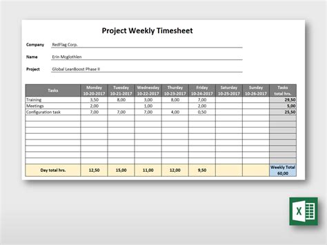 Project Timesheet Template Excel Doctemplates