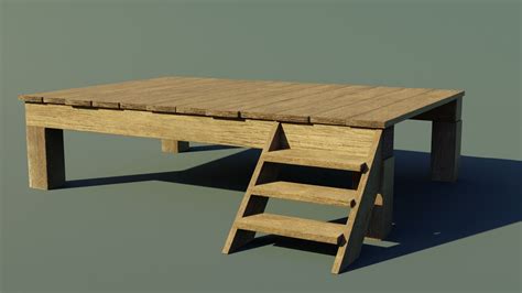 3d Model Wooden Stage Vr Ar Low Poly Cgtrader