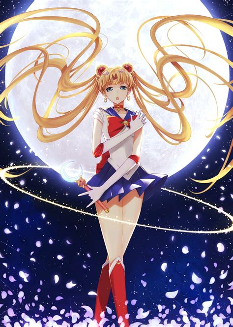Sailor Moon Moon Petals Night Girl Art Beautiful
