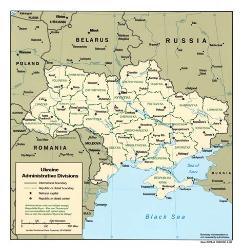 Large Detailed Administrative Divisions Map Of Ukraine 1993 Ukraine