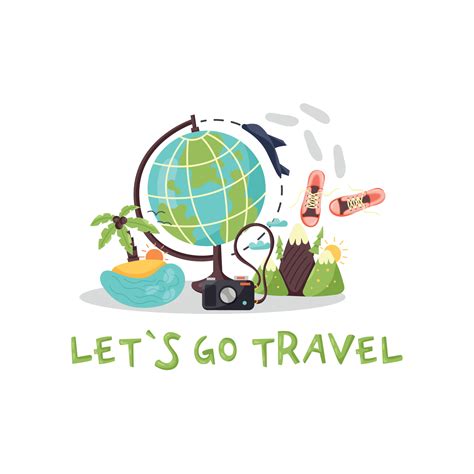 Banner Lets Go Travel Around The World 6476907 Vector Art At Vecteezy