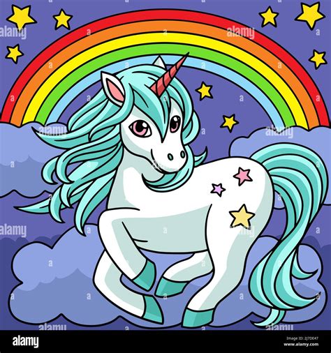 Unicorn Rainbow Illustration Stock Vector Images Alamy