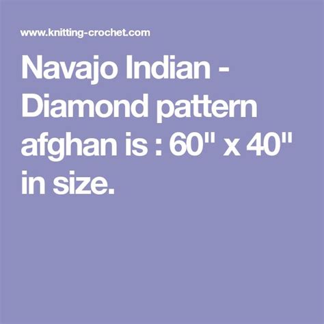 Navajo Indian Diamond Pattern Afghan Is 60 X 40 In Size