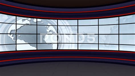 News Tv Studio Set 100 Virtual Green Screen Background Loop Stock Images