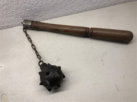 Medieval Ball Flail Mace Replica Cast Iron Ball And Wooden Handle