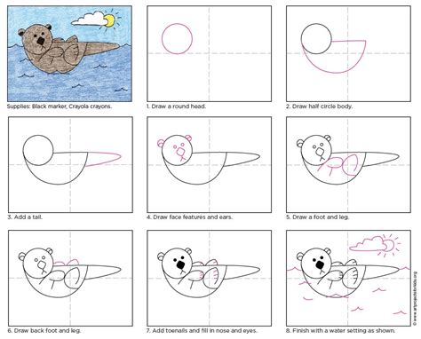 Easy How To Draw A Sea Otter Tutorial And Sea Otter Coloring Page Artofit