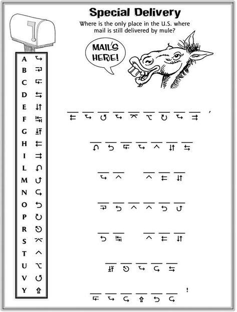 Free Printable Secret Code Worksheets Wel E To Dover Publications U S A Secret Code Puzzles In