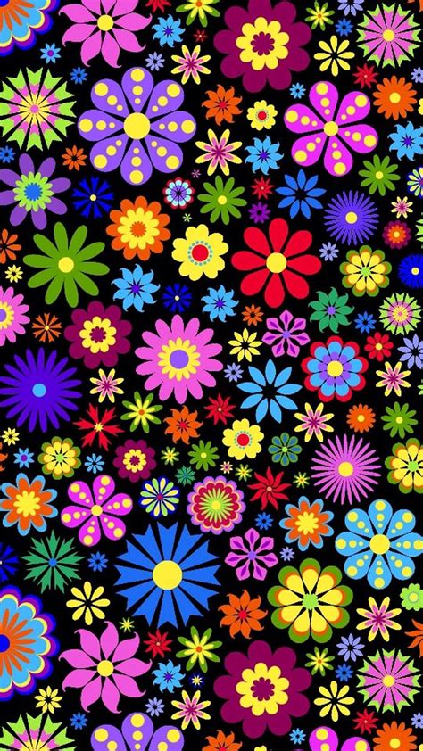 Cute Retro Flower Background Wallpaper Fondo De Pantalla Colorido Fondo De Pantalla Para