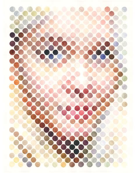 Faces Emerge From Colorful Rows Of Dots