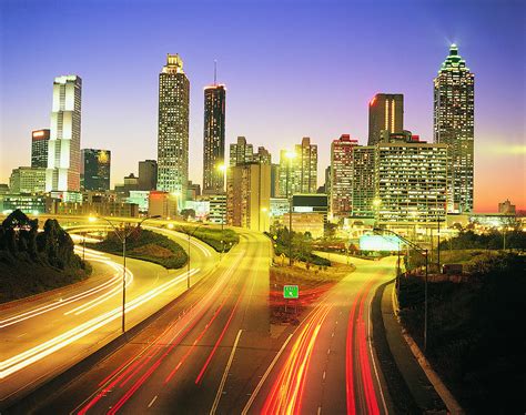 Atlanta Skyline Georgia Usa By Travel Ink