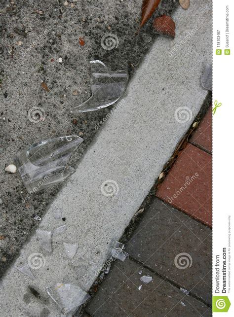broken pieces of clear glass on a sidewalk stock image image of unsafe clear 118103467